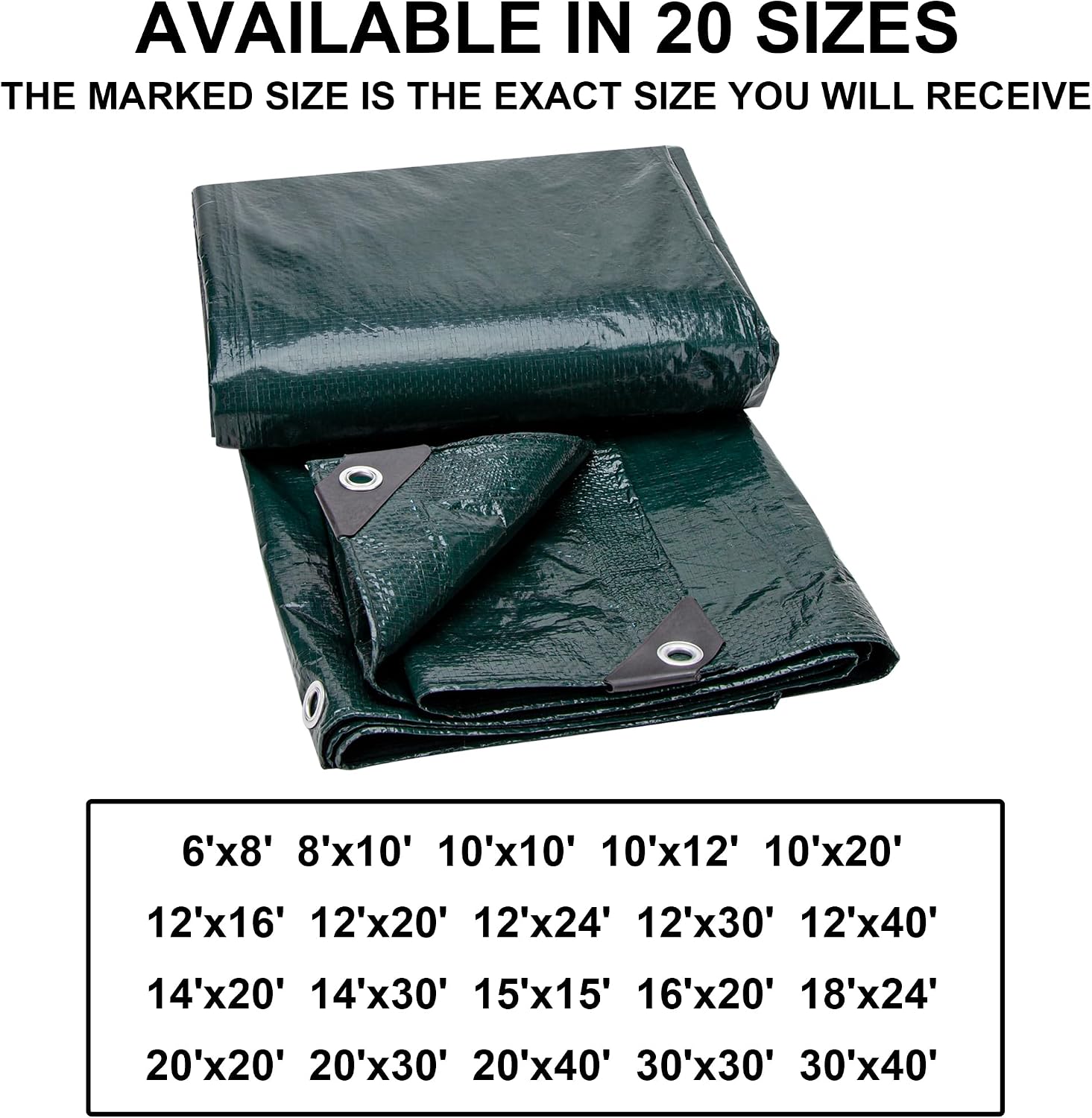 Cartman Waterproof Green Tarp, 8x10 Feet - In use