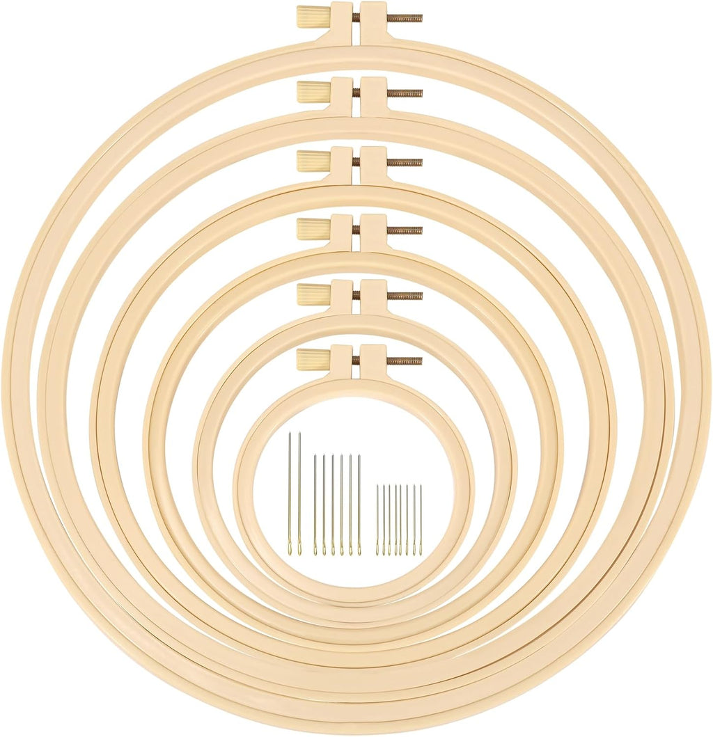 Caydo 6 Piece Embroidery Hoop Set with Needles