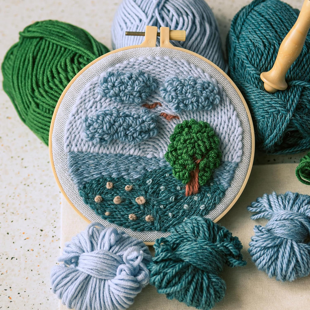 Caydo 6 Piece Embroidery Hoop Set with Needles - Size reference