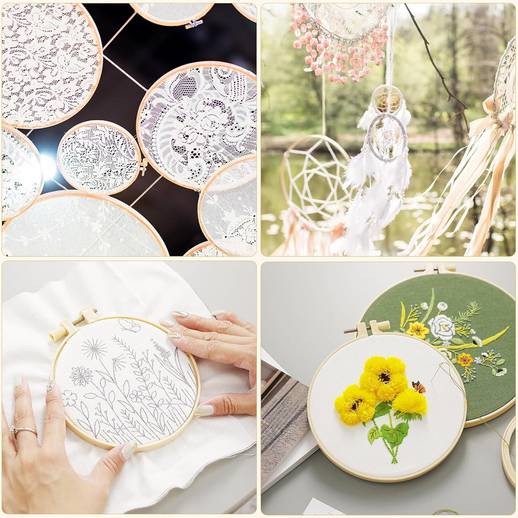 Caydo 6 Piece Embroidery Hoop Set with Needles - Packaging
