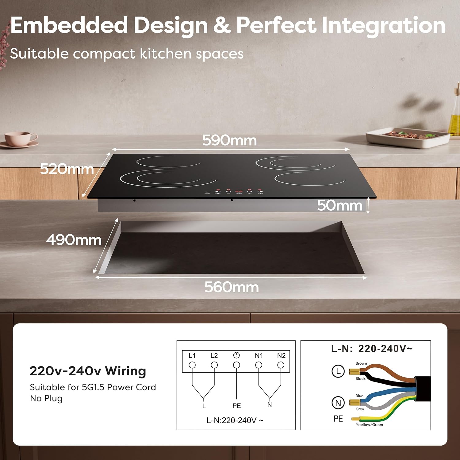 CDV 4 Burner Electric Ceramic Cooktop, 24 Inch - Packaging