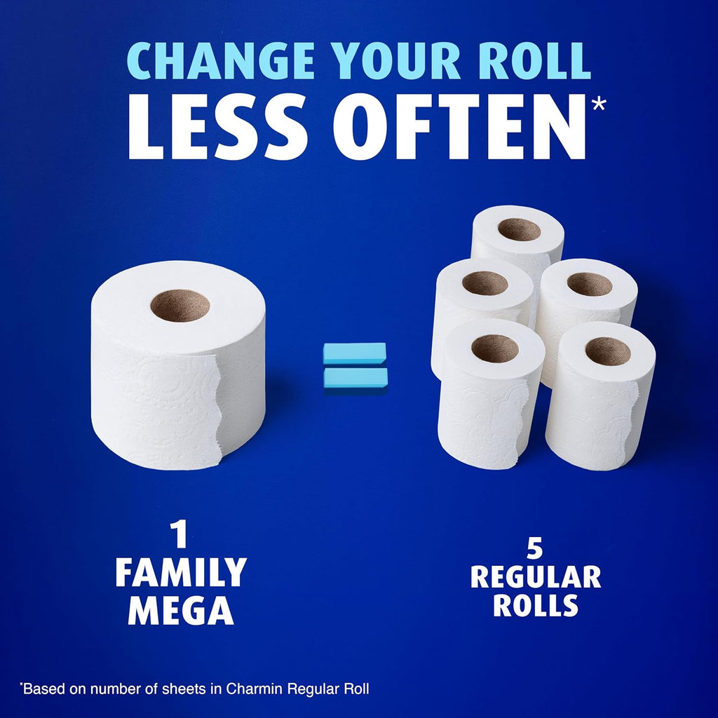 Charmin Ultra Soft Toilet Paper, 24 Mega Rolls - Size reference