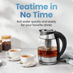 Chefman Electric Kettle, 5 Presets, Glass Tea Kettle - Close-up