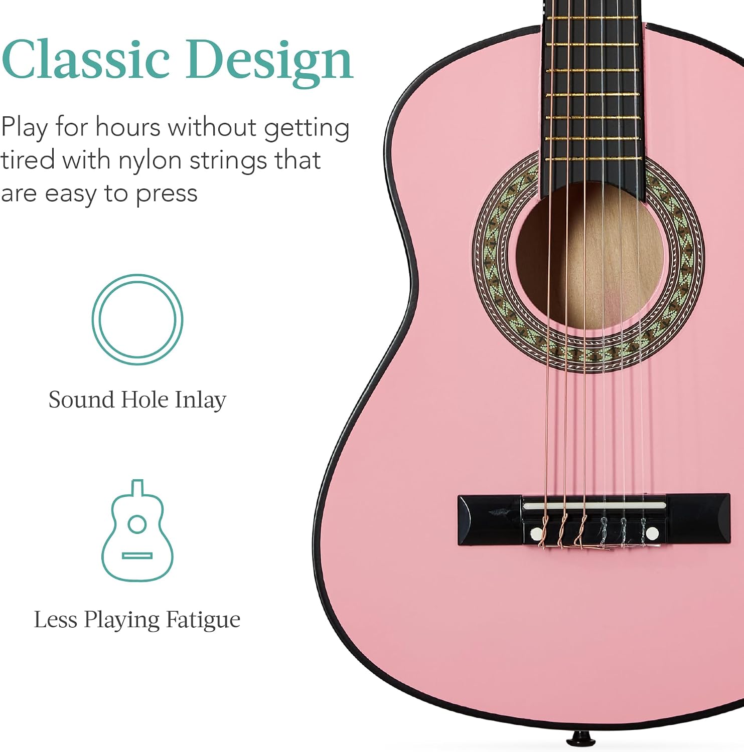 Best Choice 30in Kids Acoustic Guitar Kit, Pink - In use