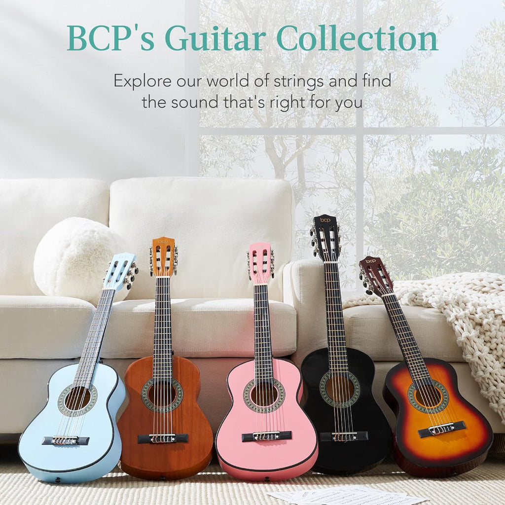 Best Choice 30in Kids Acoustic Guitar Kit, Pink - Packaging