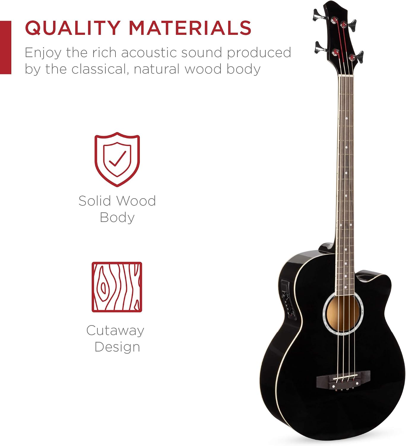 Best Choice Full Size Bass Guitar, 4-String - Alternate angle