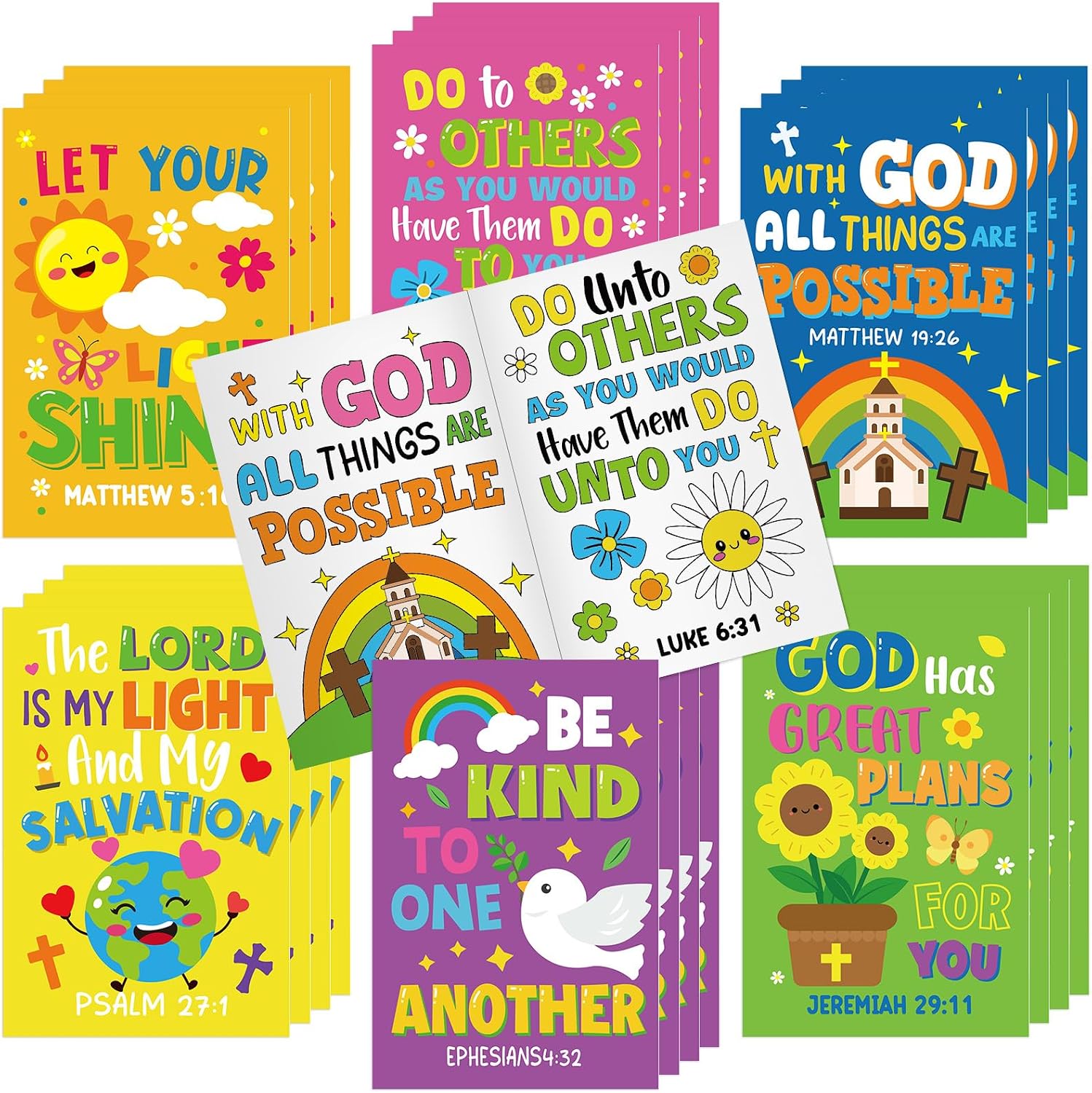 Cinrobiye 24 Pack Bible Verse Coloring Books