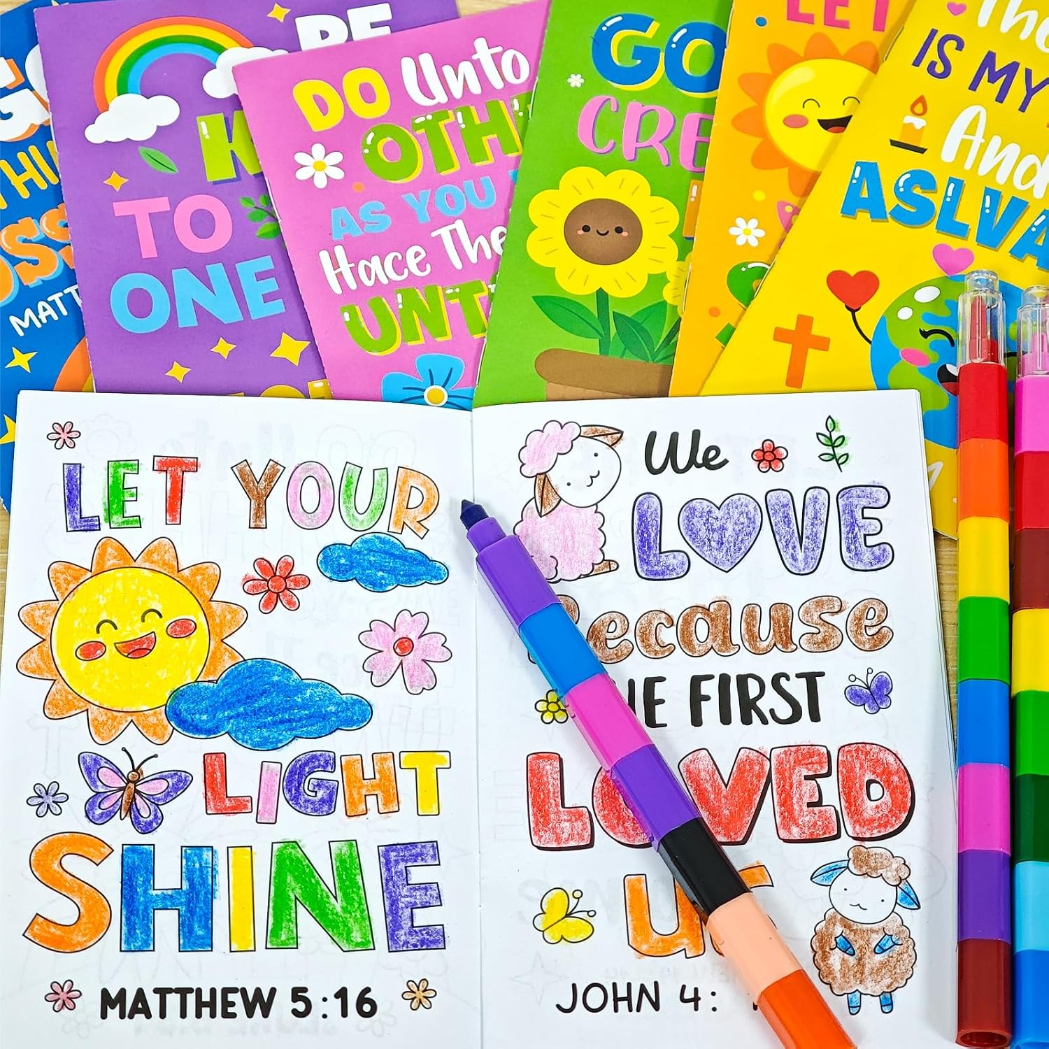 Cinrobiye 24 Pack Bible Verse Coloring Books - Alternate angle