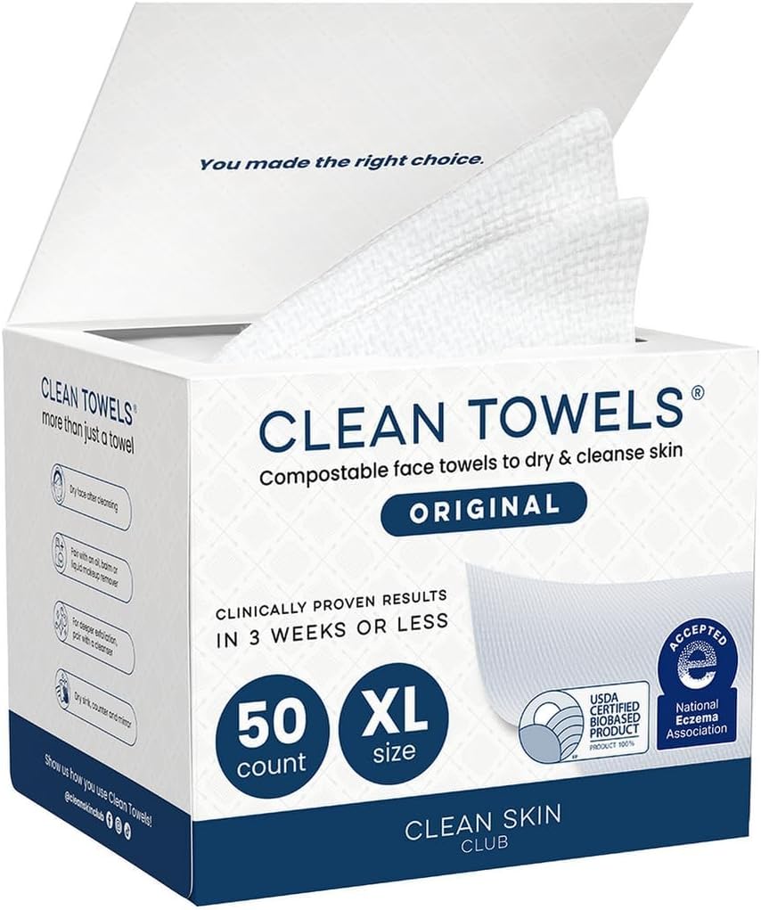 Clean Skin Club Clean Towels XL Face Towelettes