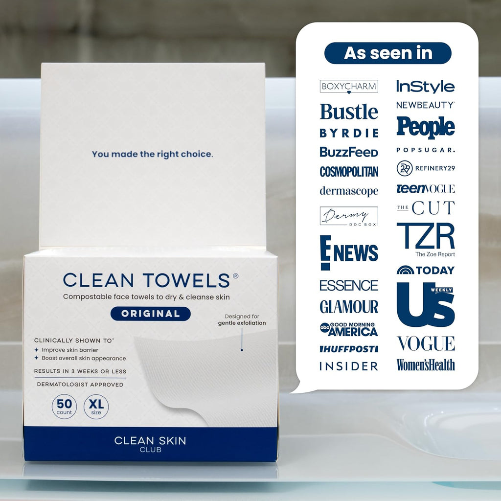 Clean Skin Club Clean Towels XL Face Towelettes - Alternate angle