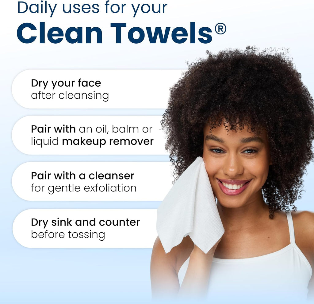 Clean Skin Club Clean Towels XL Face Towelettes - Feature highlight