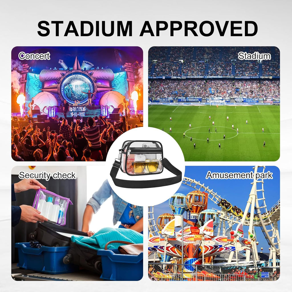 Clear Stadium Bag with Adjustable Strap - In use