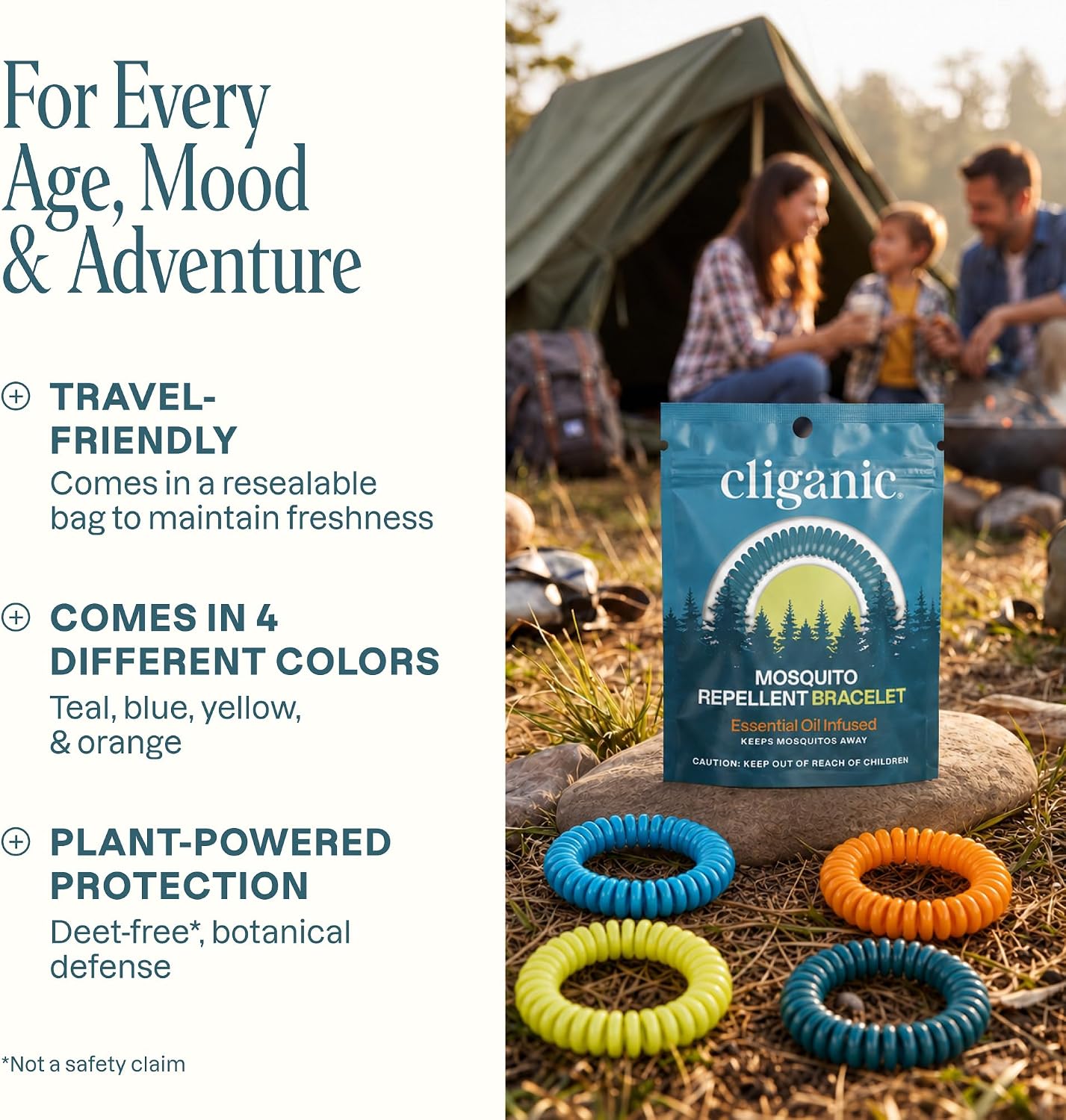 Cliganic Mosquito Repellent Bracelets, 10 Pack - Detail view