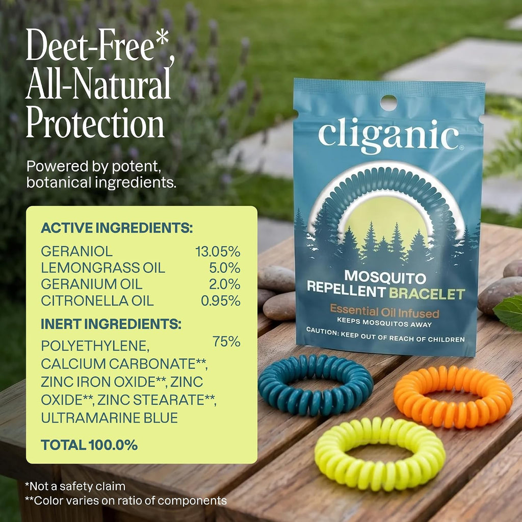 Cliganic Mosquito Repellent Bracelets, 10 Pack - In use