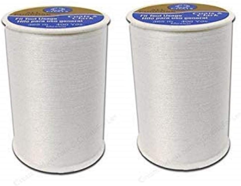 Coats & Clark All Purpose Thread, White, 2 Pack