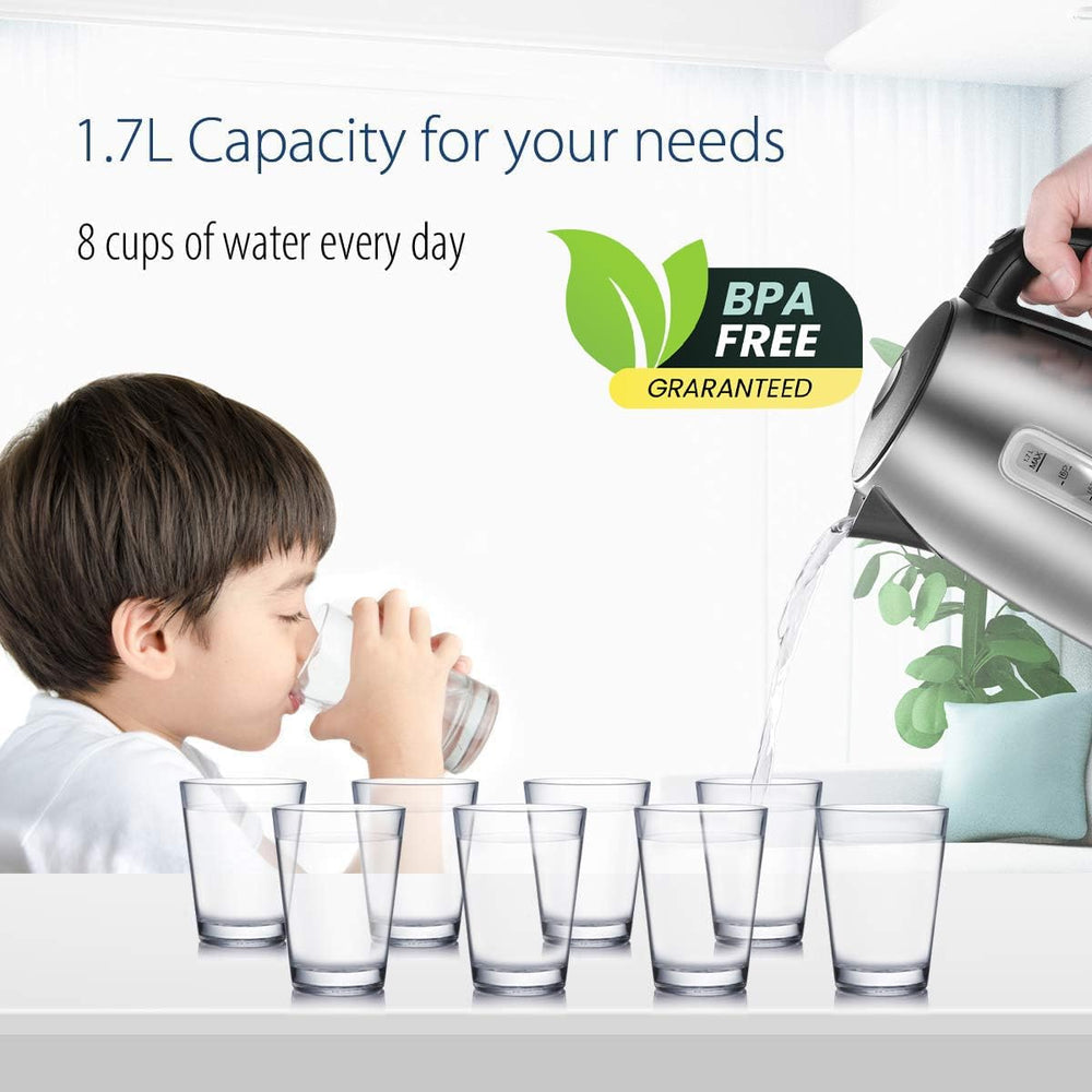 COMFEE Stainless Steel Electric Kettle, 1.7L, 1500W - Close-up