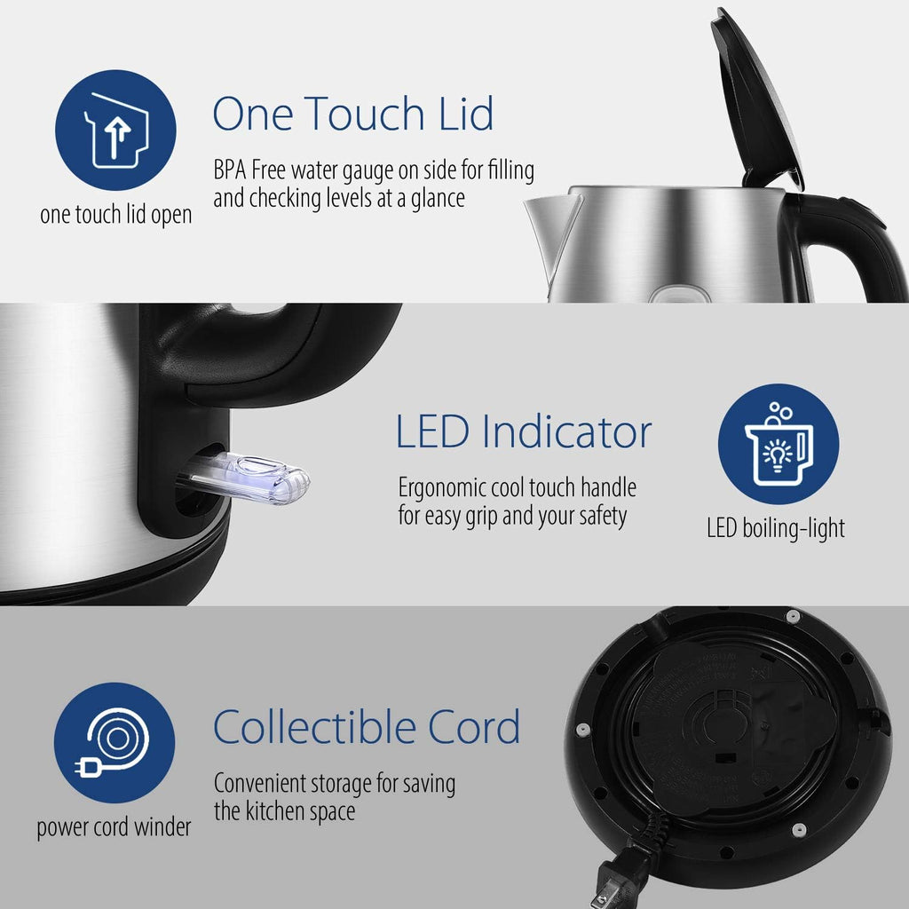 COMFEE Stainless Steel Electric Kettle, 1.7L, 1500W - Packaging