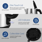 COMFEE Stainless Steel Electric Kettle, 1.7L, 1500W - Packaging