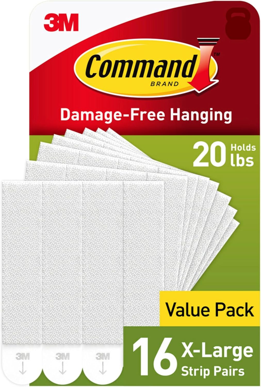Command X-Large Picture Hanging Strips, 20 lb