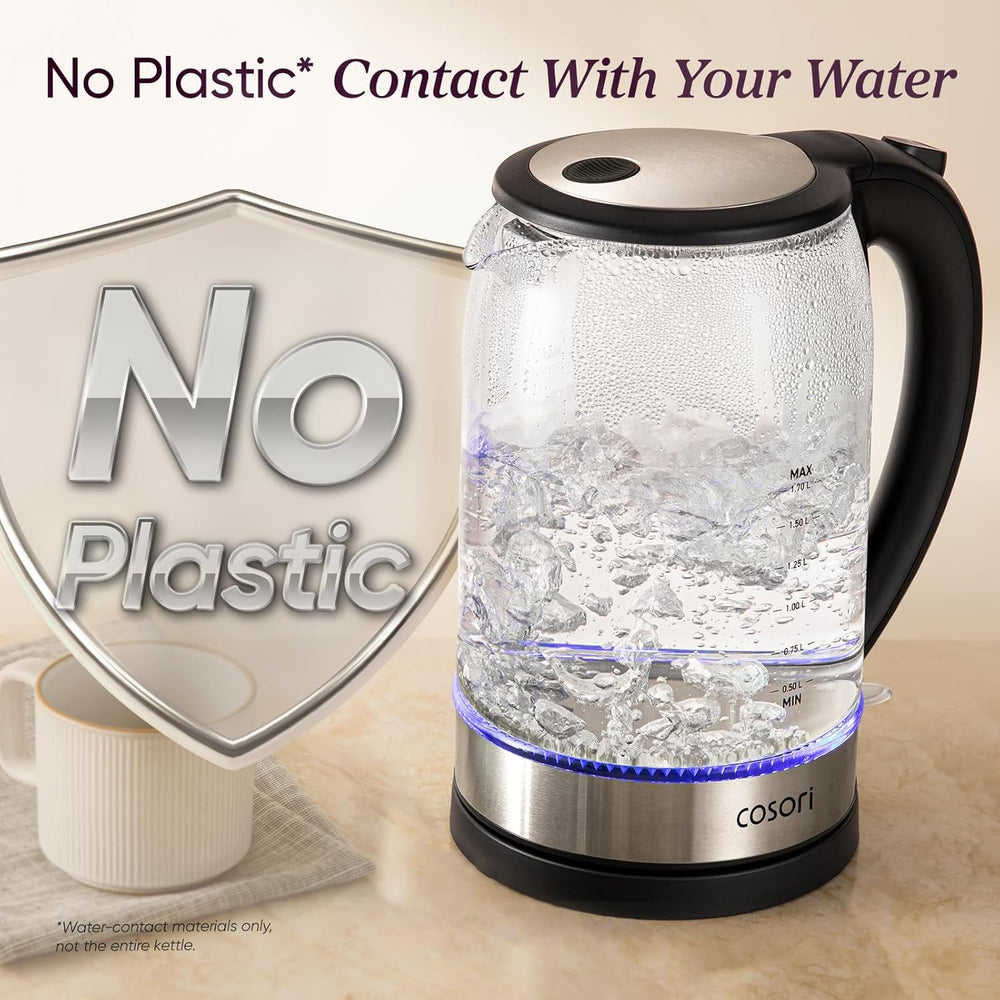 Cosori Electric Kettle, 1.7L, 1500W, Black - Close-up