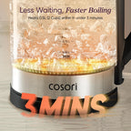 Cosori Electric Kettle, 1.7L, 1500W, Black - Size reference