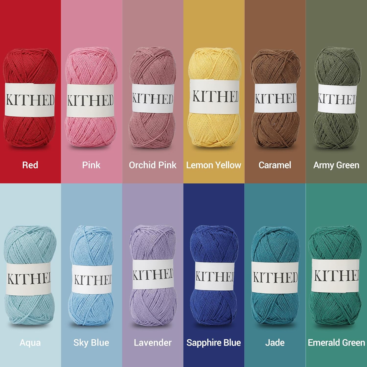 KITHED Cotton Yarn, 10.5oz, 3 Pack, Ecru - In use