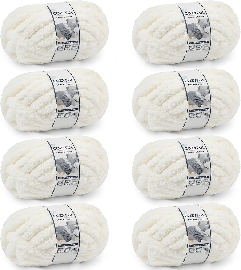 Cozyful Super Bulky Chenille Blanket Yarn, 8 Skeins