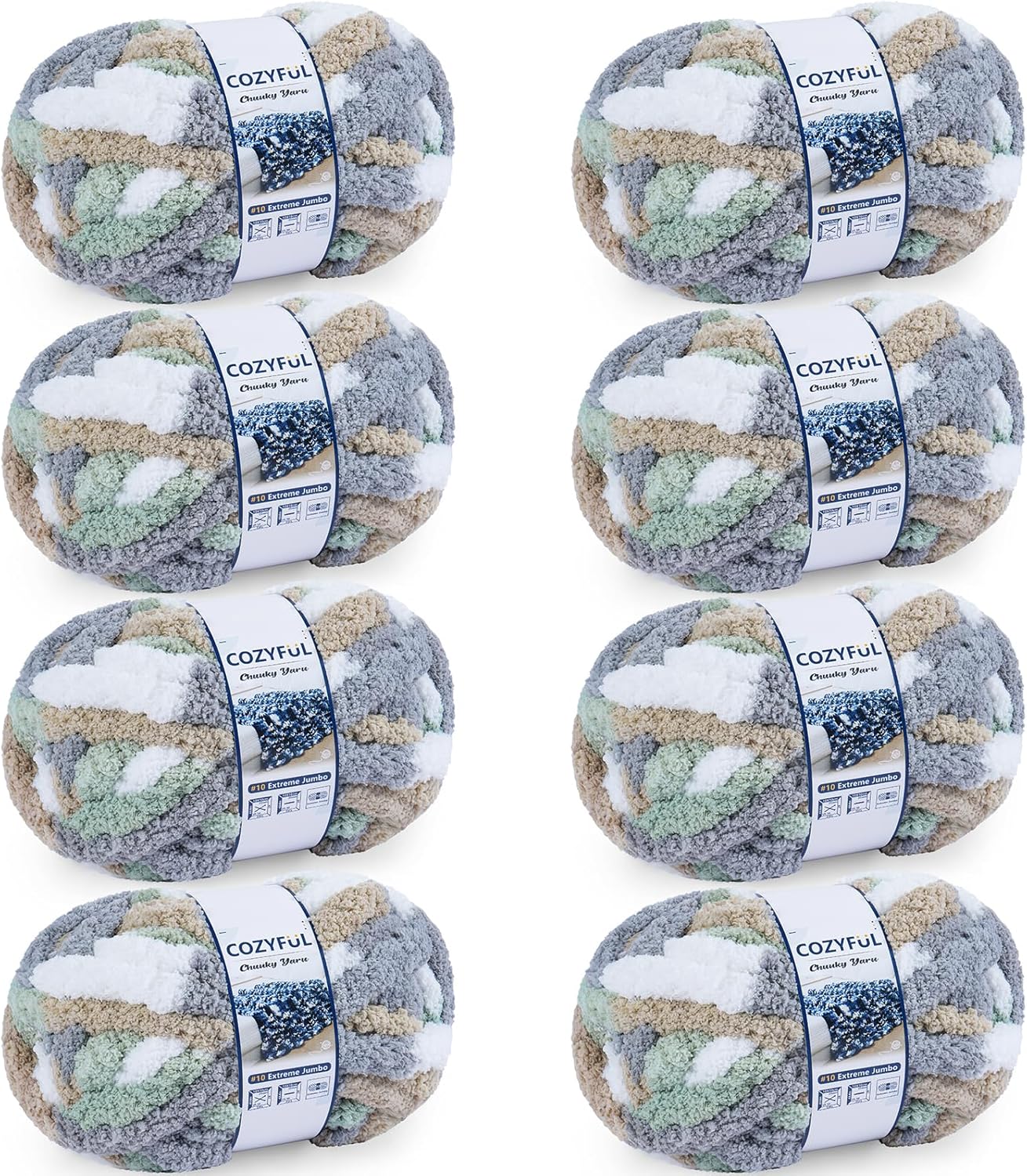 Cozyful Chunky Chenille Blanket Yarn, 8 Skeins