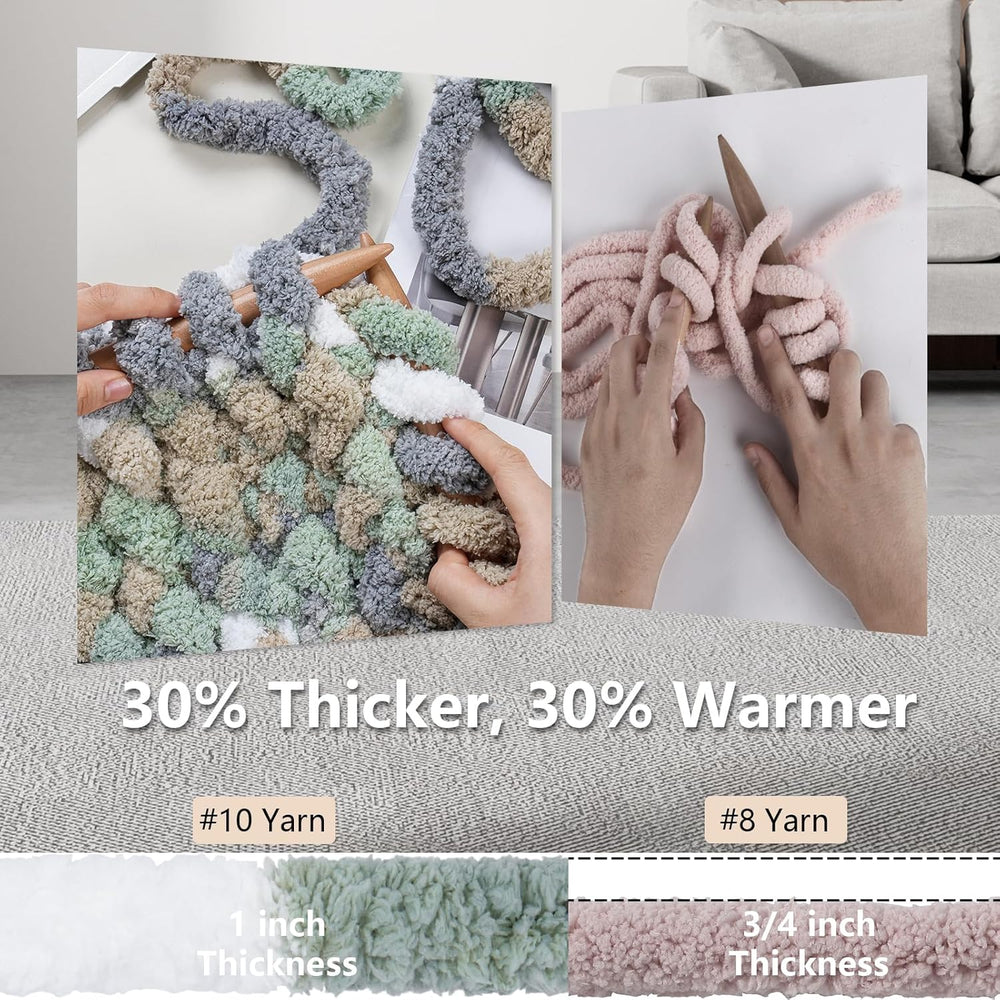 Cozyful Chunky Chenille Blanket Yarn, 8 Skeins - Alternate angle