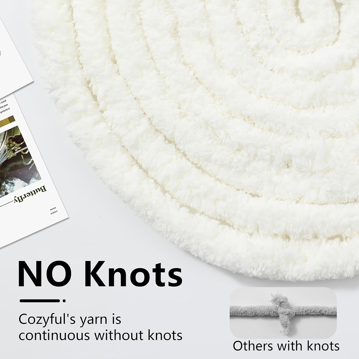 Cozyful Super Bulky Chenille Blanket Yarn, 8 Skeins - Close-up