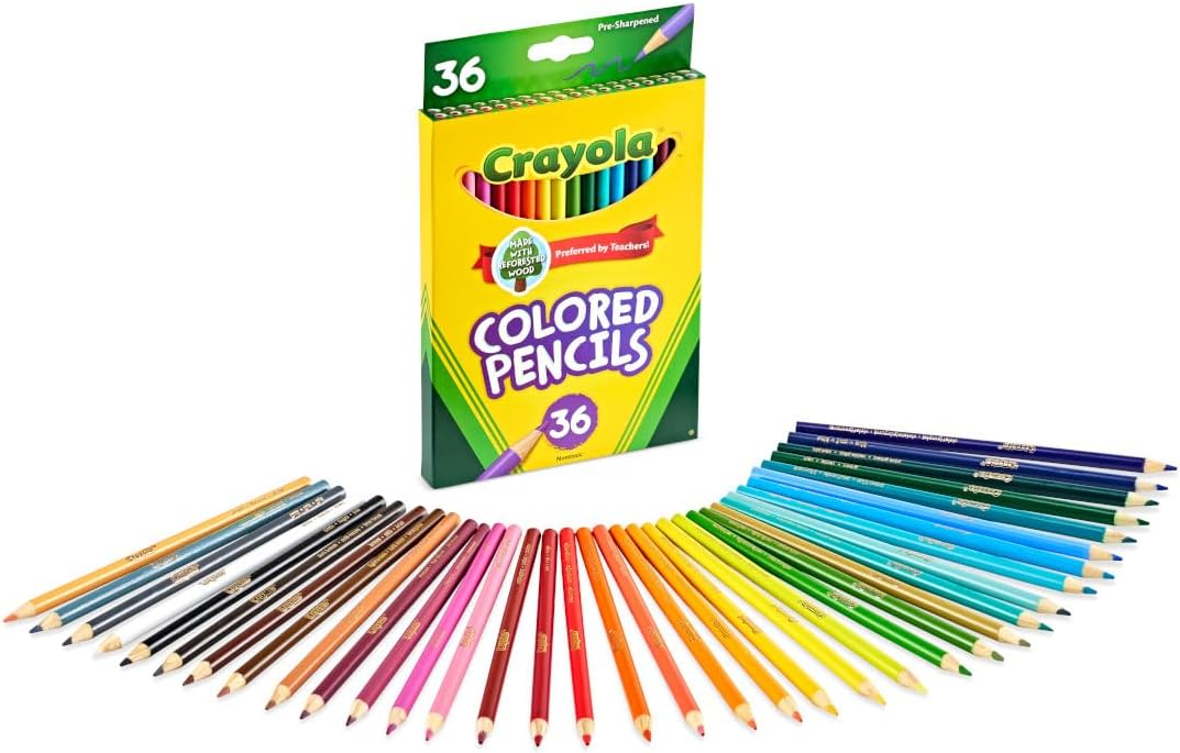Crayola Colored Pencils, 36 Count, Pre-Sharpened - Size reference