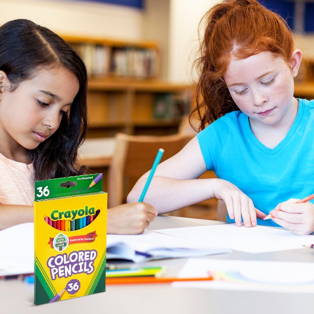 Crayola Colored Pencils, 36 Count, Pre-Sharpened - In use
