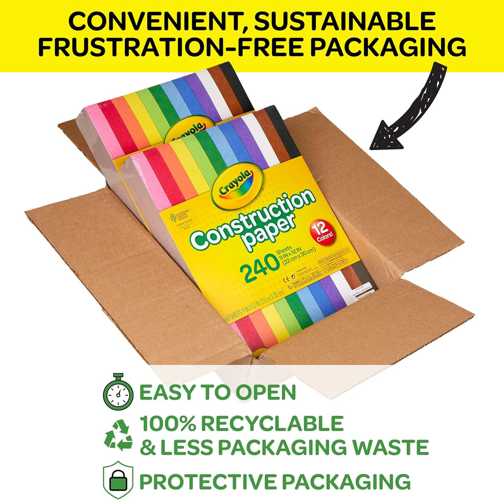 Crayola Construction Paper Bulk Pack, 480 Sheets - Size reference