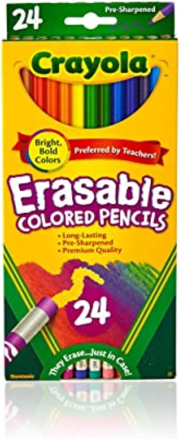 Crayola Erasable Colored Pencils, 24 Count