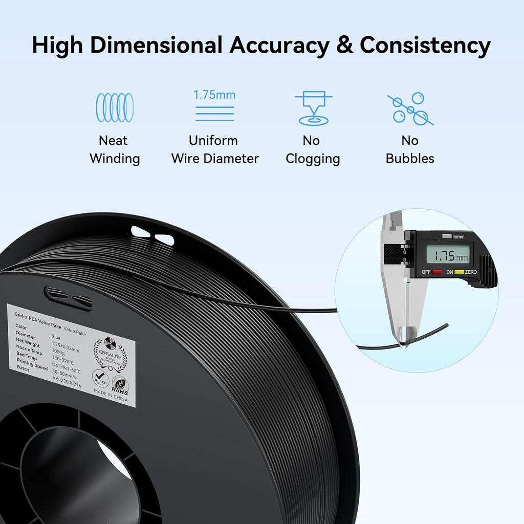 Creality 2kg PLA 1.75mm Filament Bundle - Detail view