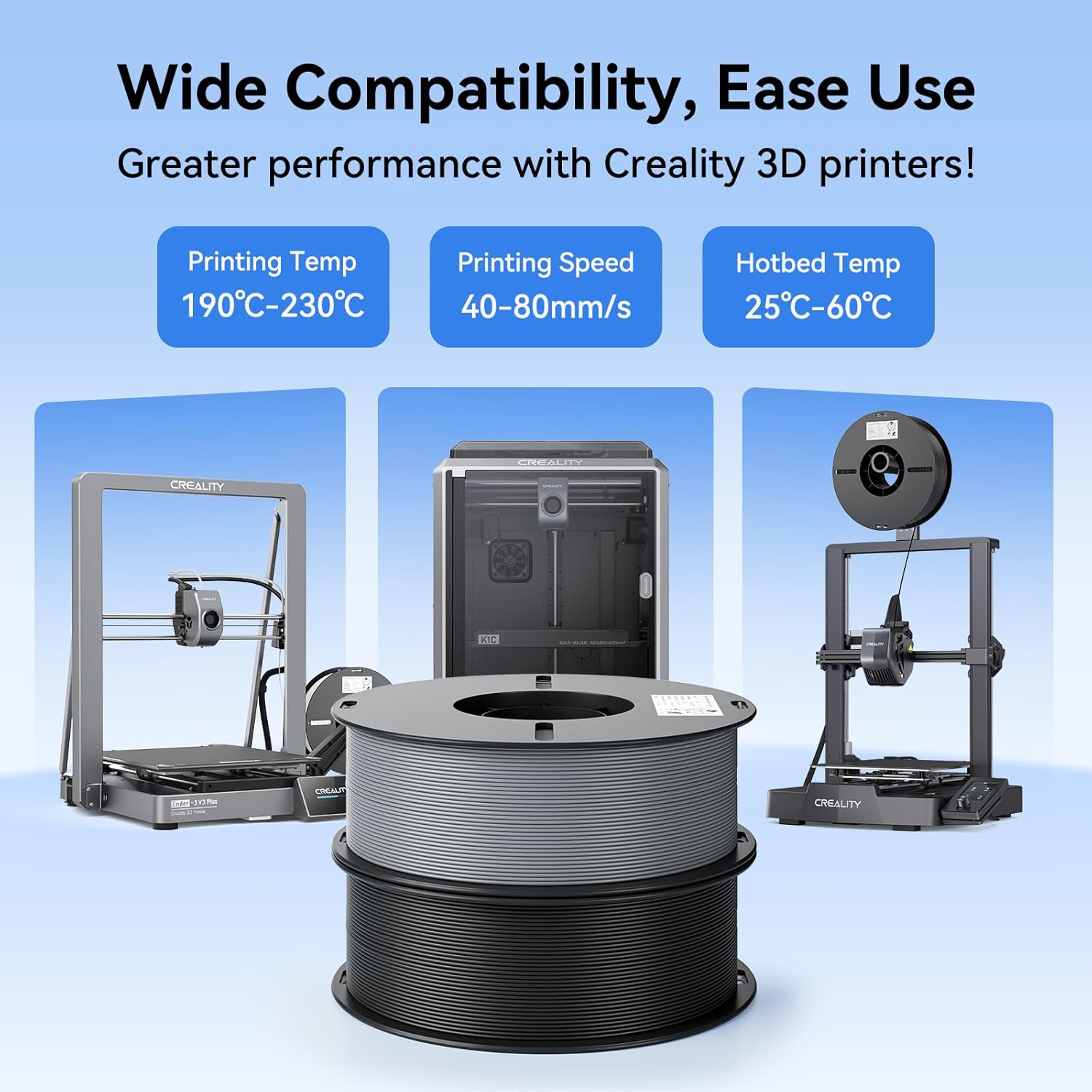 Creality 2kg PLA 1.75mm Filament Bundle - Close-up