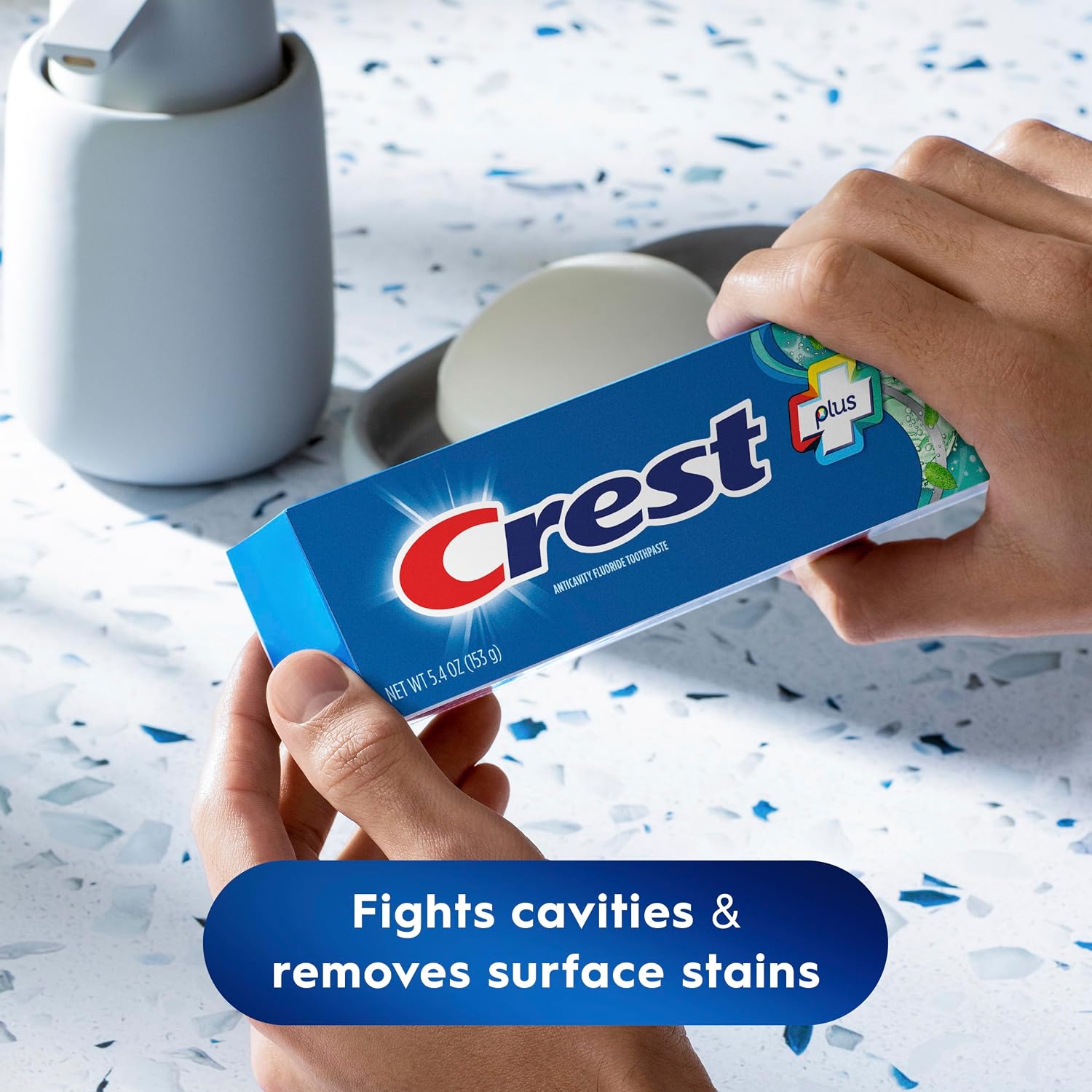Crest + Scope Whitening Toothpaste 3-Pack - In use