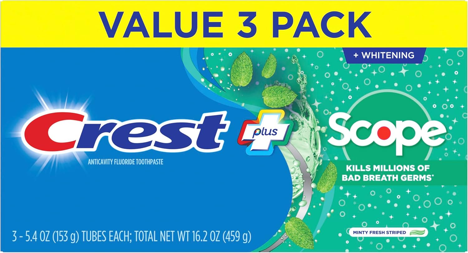 Crest + Scope Whitening Toothpaste 3-Pack - Packaging