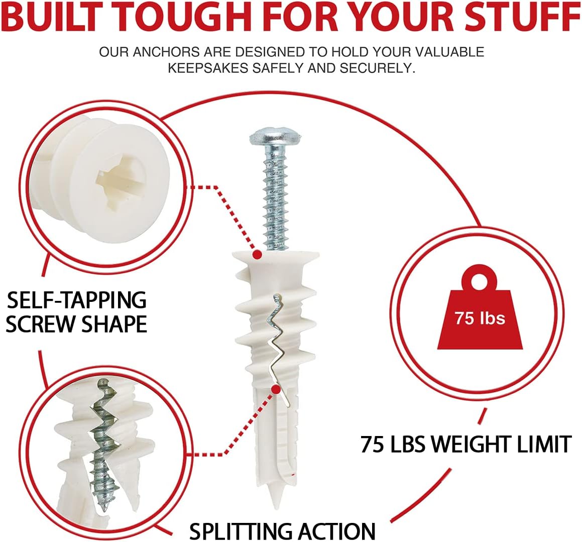 CrimsonMark 120pc Drywall Anchor Kit - Detail view