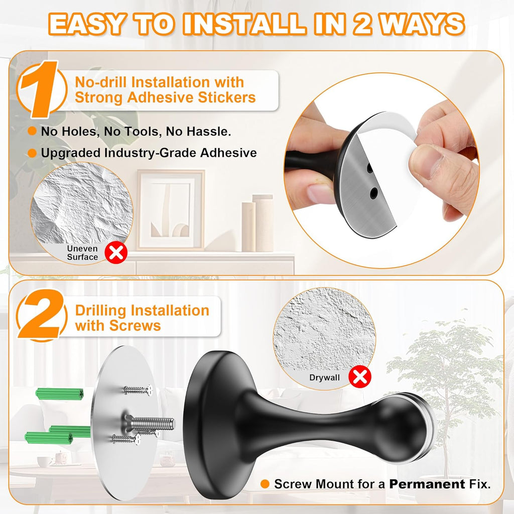 Crosize Magnetic Door Stoppers 2-Pack - Alternate angle