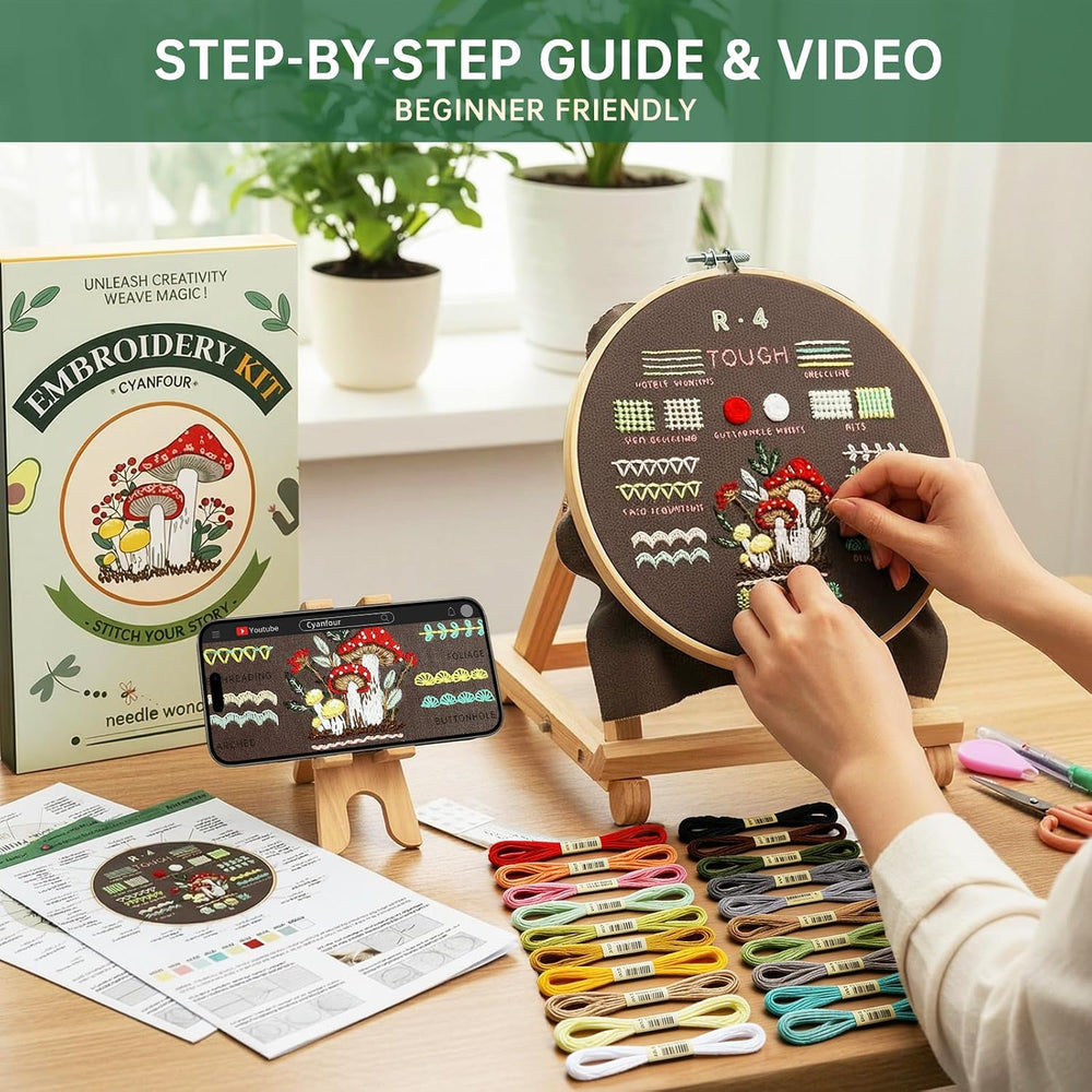 Cyanfour Beginner Embroidery Kit - Alternate angle