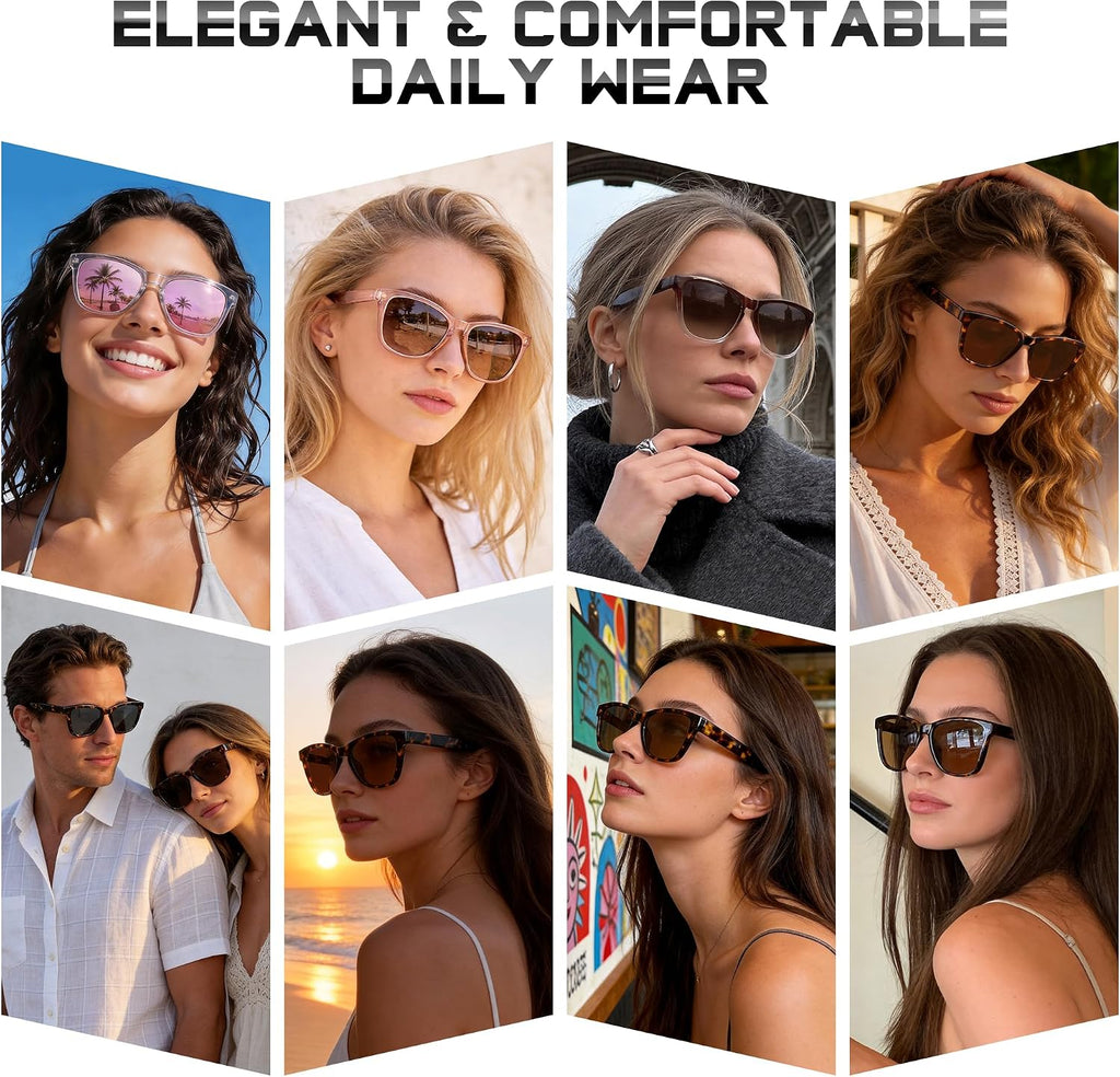 DANAMY Women's Polarized Mirrored Sunglasses - Alternate angle