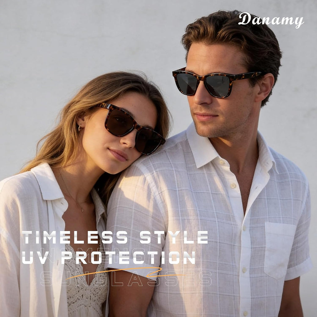 DANAMY Women's Polarized Mirrored Sunglasses - Close-up