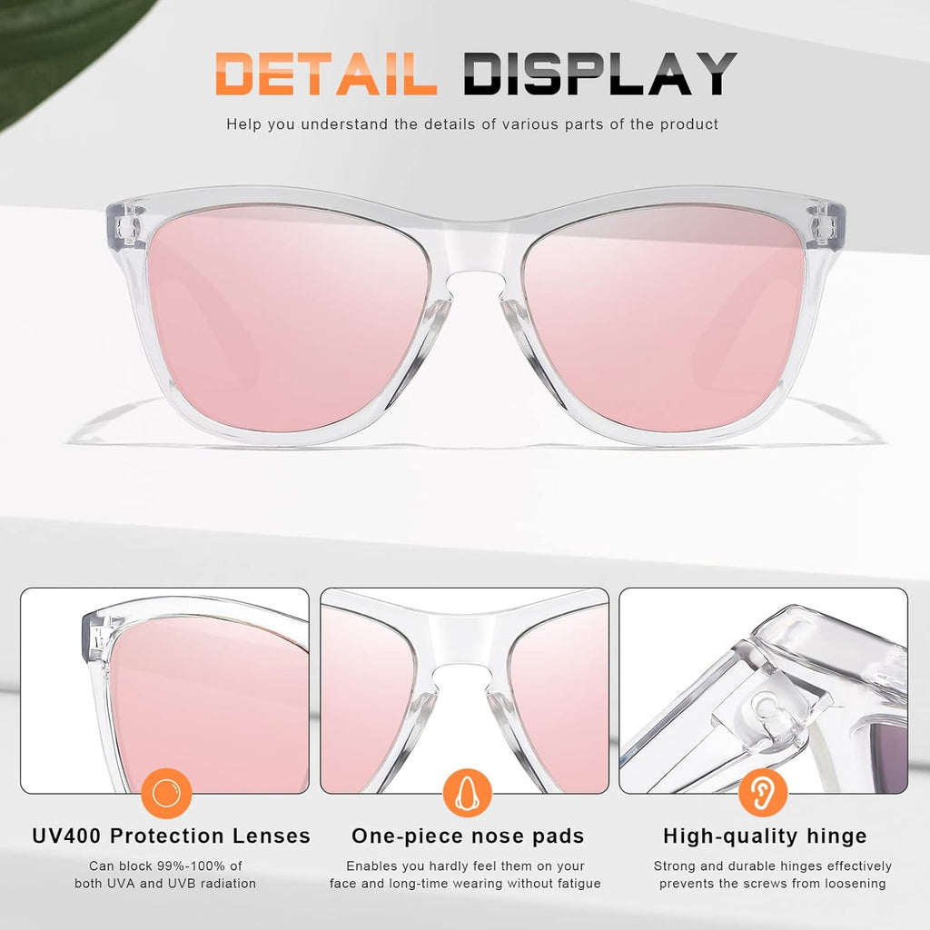 DANAMY Women's Polarized Mirrored Sunglasses - Additional view