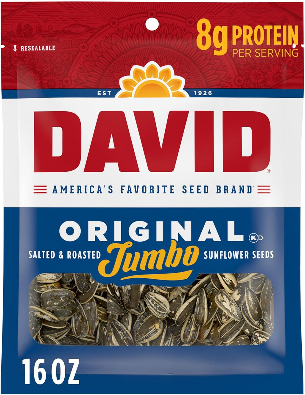 David Jumbo Sunflower Seeds, Original, 16 oz