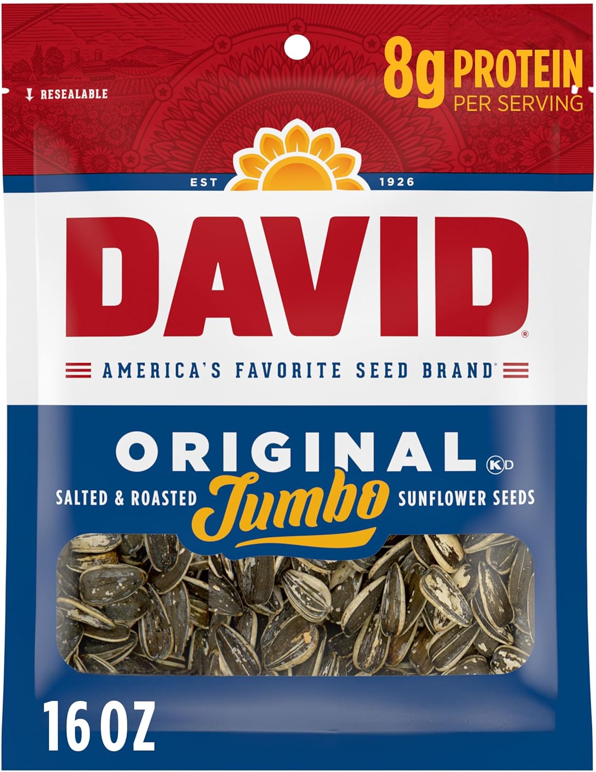 David Jumbo Sunflower Seeds, Original, 16 oz