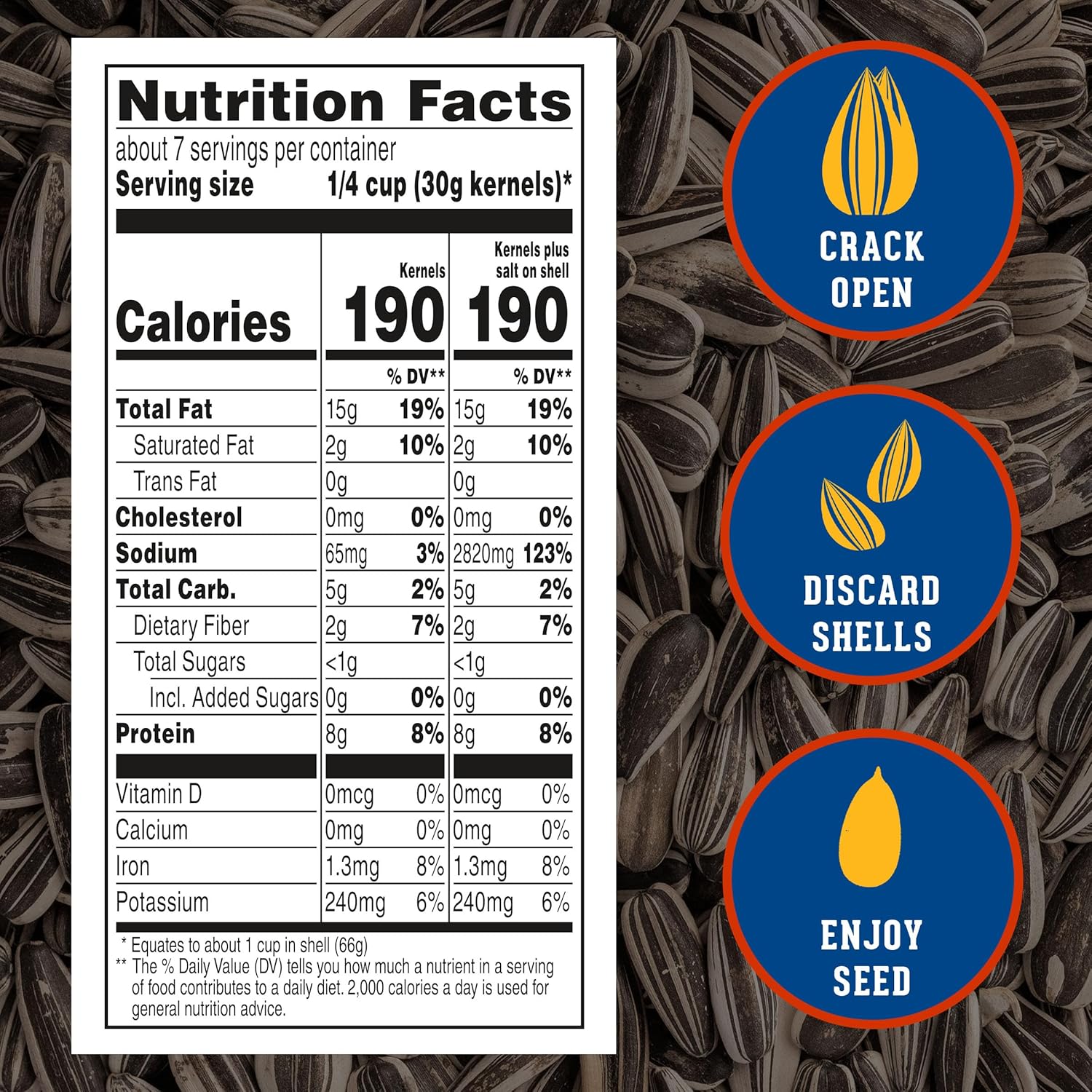 David Jumbo Sunflower Seeds, Original, 16 oz - Detail view