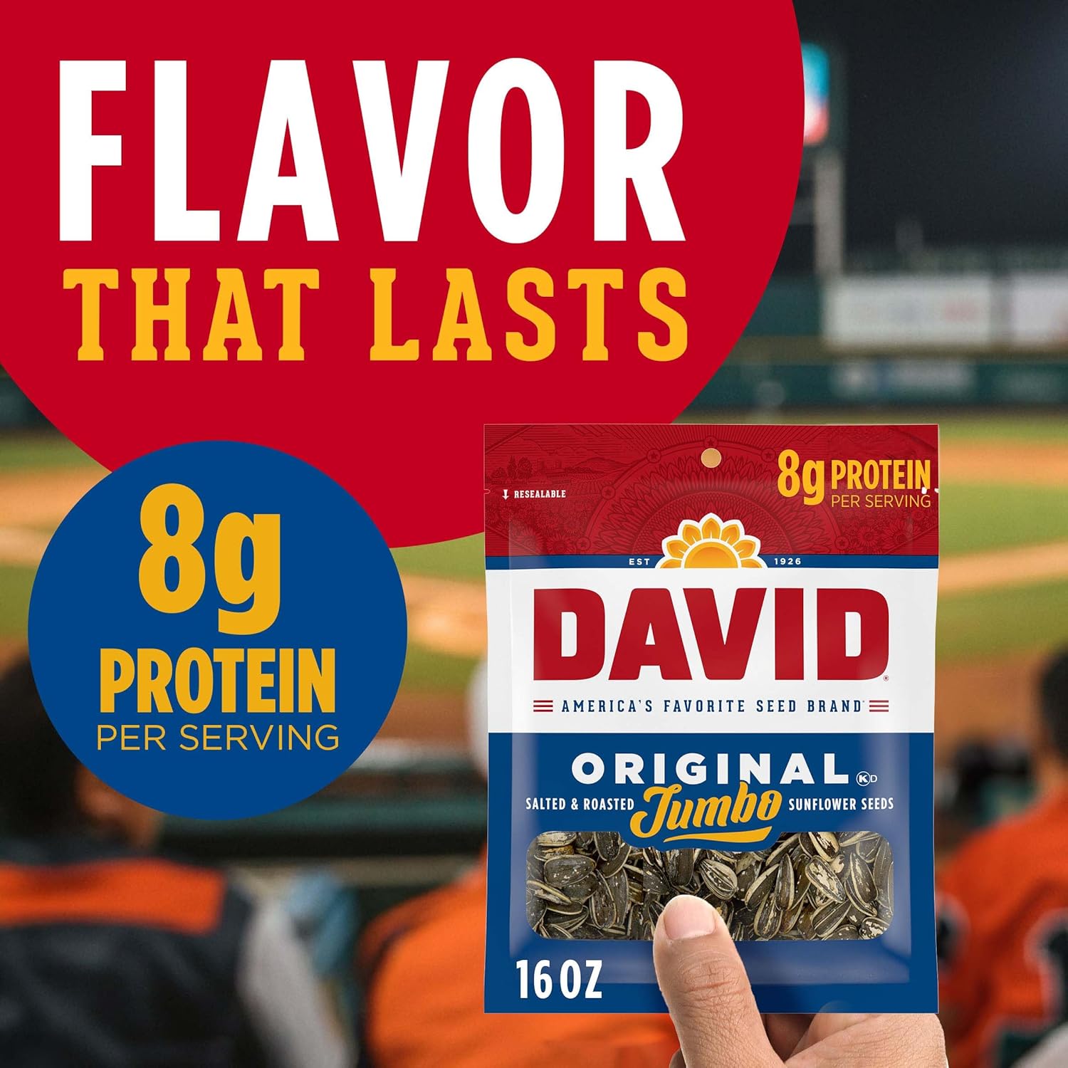 David Jumbo Sunflower Seeds, Original, 16 oz - Alternate angle
