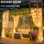 Dazzle Bright 300 LED Curtain Lights, Warm White - Size reference