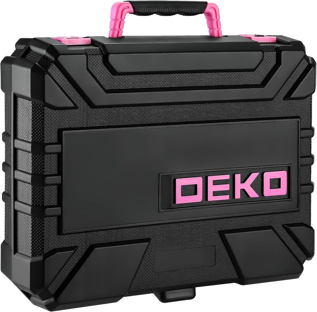 DEKOPRO 126-Pc Tool Set with Pink Cordless Drill - In use
